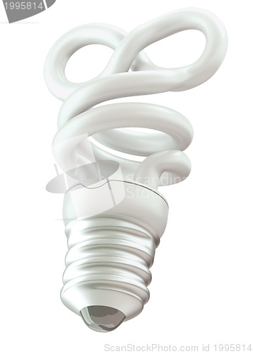 Image of Endlessness or infinity symbol light bulb on white