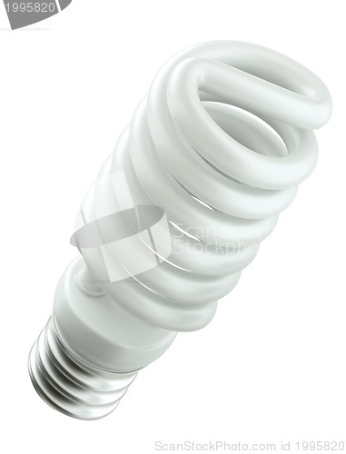 Image of Energy efficient spiral light bulb isolated 