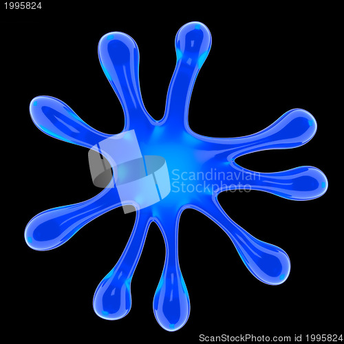 Image of Blue microbe or fluid splash on black