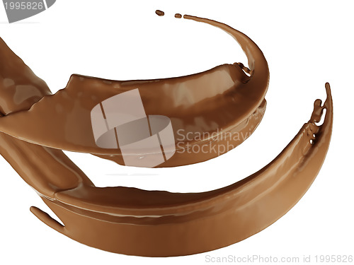 Image of Hot drinks: chocolate or cocoa splash on white