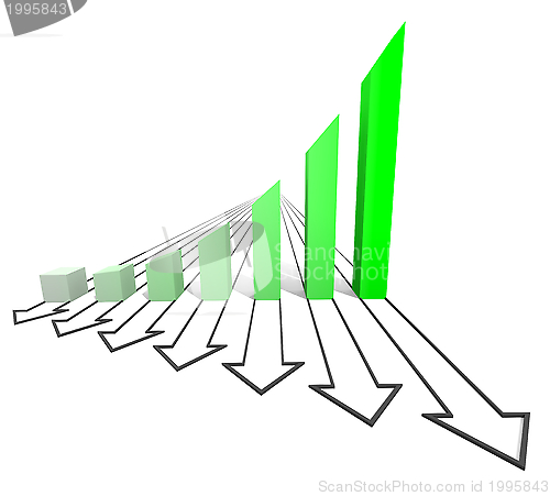 Image of Arrowed business chart green