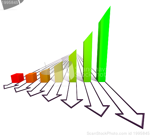 Image of Arrowed business chart color