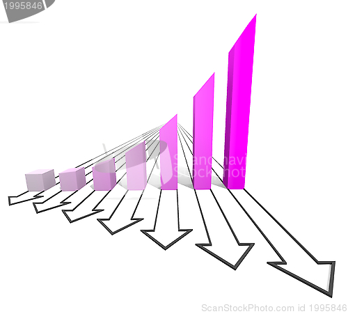Image of Arrowed business chart violet