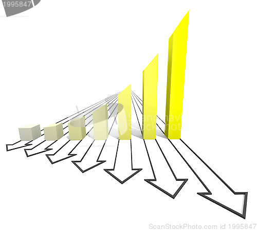 Image of Arrowed business chart yellow