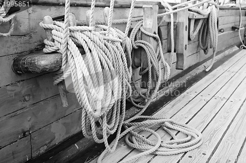 Image of Rigging of an ancient sailing vessel