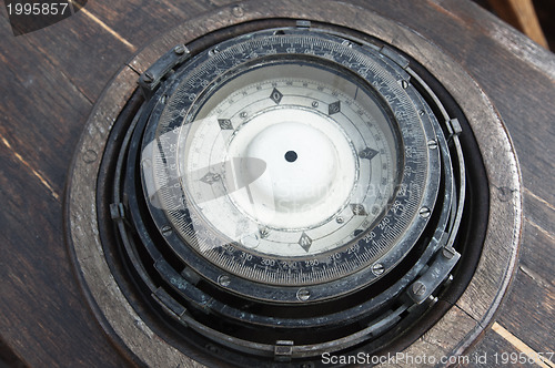 Image of The old ship's compass, close-up 