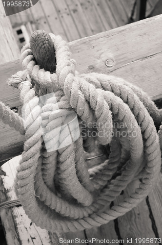 Image of Rigging of an ancient sailing vessel