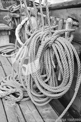 Image of Rigging of an ancient sailing vessel