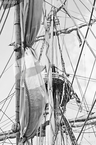 Image of Rigging of an ancient sailing vessel