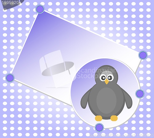 Image of Cute winter card with penguins