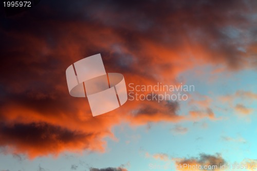 Image of Fiery sunset sky 