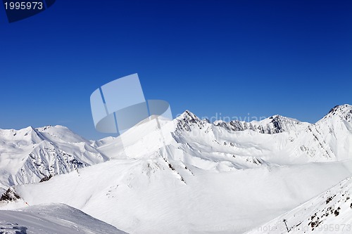 Image of Snowy winter mountains. Caucasus Mountains, Georgia