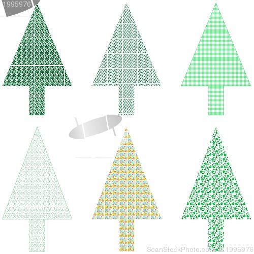 Image of Christmas tree set isolated on white