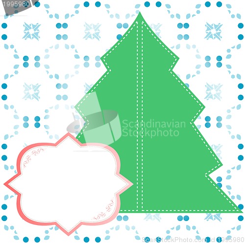 Image of Decorated Christmas tree on vintage background