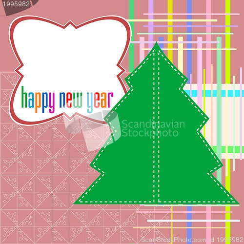 Image of Christmas tree decoration on abstract vintage background