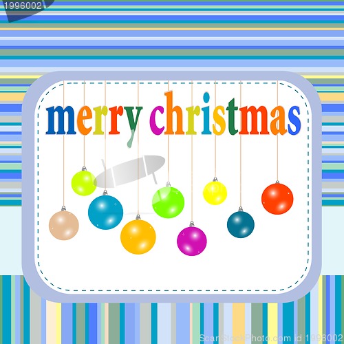 Image of Merry christmas festive background with new year balls