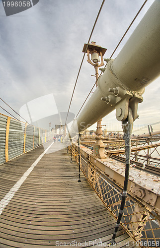 Image of Magnificient structure of Brooklyn Bridge - New York City