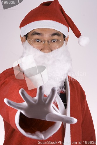 Image of Asian Santa Claus Saying No