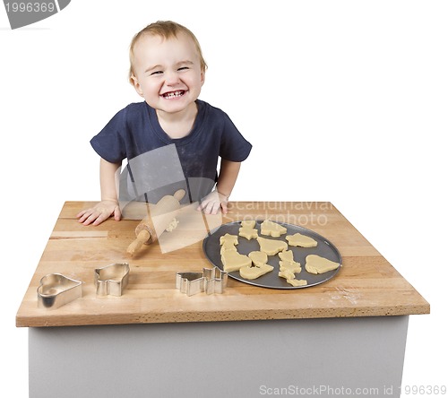 Image of child making cookies