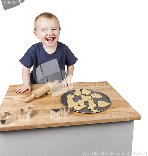 Image of child making cookies