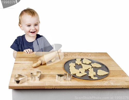 Image of child making cookies