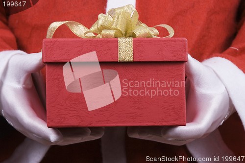 Image of Santa Claus With Gift Box