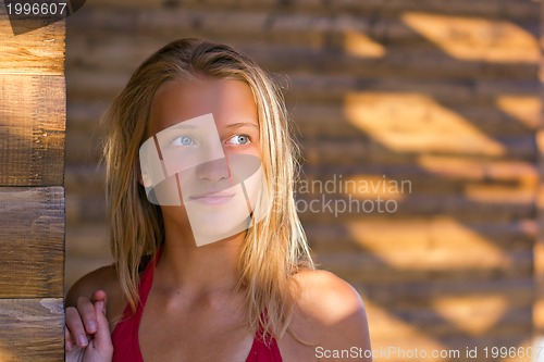 Image of Closeup portrait of a teen girl