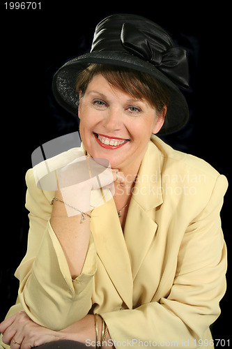 Image of Smiling Woman In Hat