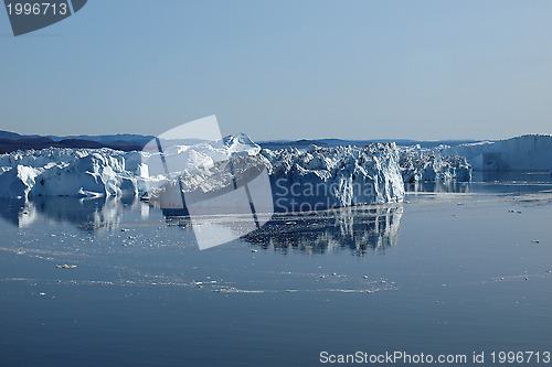 Image of Icebergs Ilulissat south coast, Greenland in summer