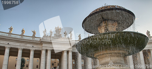 Image of Fountain in Piazza San Pietro - St Peter Square - Rome