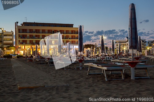 Image of night on the sandy beach in Italy