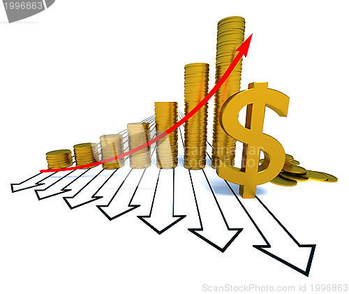 Image of Arrowed chart and dollar