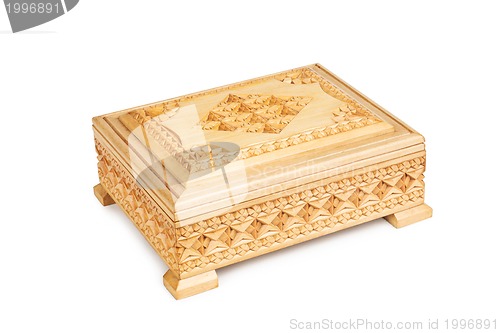 Image of An old antique, closed, arabic trunk.