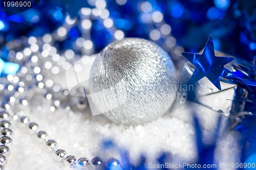 Image of brilliant blue Christmas background