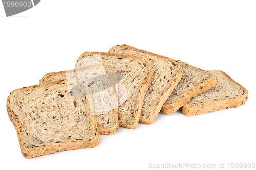 Image of Sliced cut bread isolated on white background
