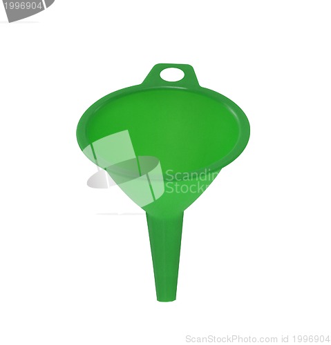 Image of Green plastic funnel