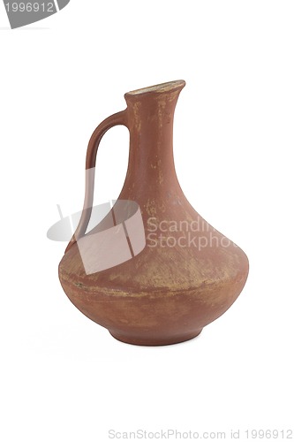 Image of Ancient wine jug isolated on white background.