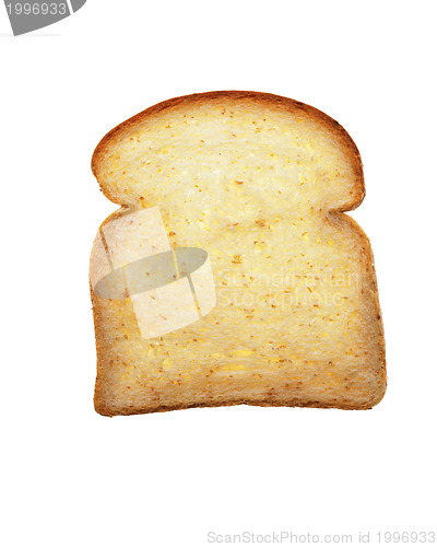 Image of Piece of bread on a white background
