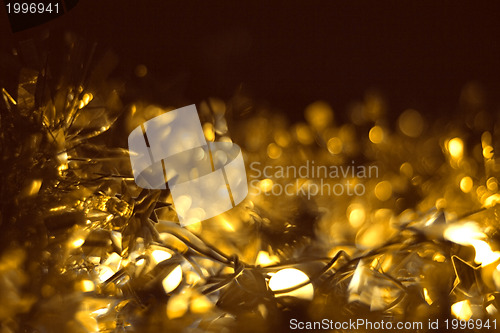 Image of Abstract Christmas background of silver and gold chain