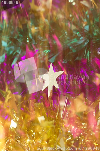 Image of Close up of Christmas decoration on white background