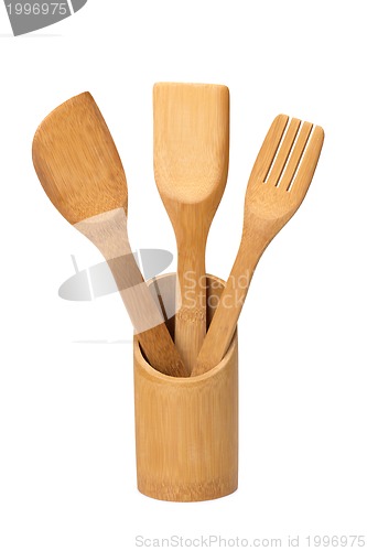 Image of set of kitchen spatula on white background