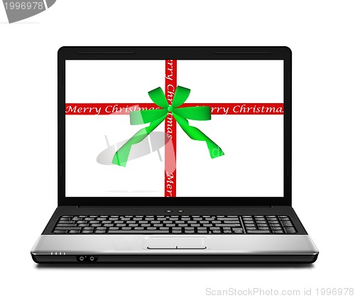 Image of christmas laptop computer