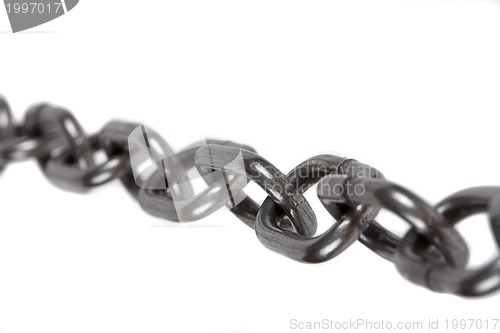 Image of Metal chain parts isolated on white background.