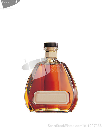 Image of Bottle of cognac isolated