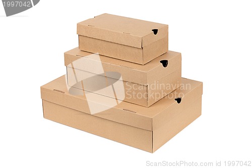 Image of Stack of boxes isolated on white background
