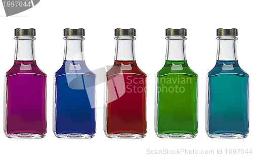 Image of Bright colorful bottles