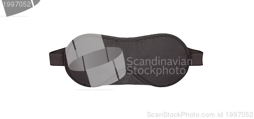 Image of black satin sleep mask isolated