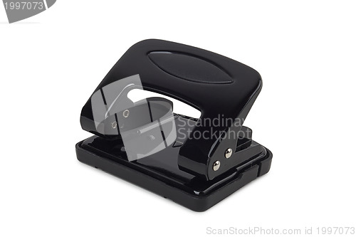 Image of Black office hole punch on a white background