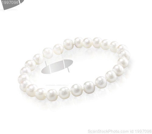Image of Beads from pearls, on a white background