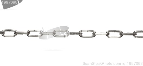 Image of Chains closeup on white background